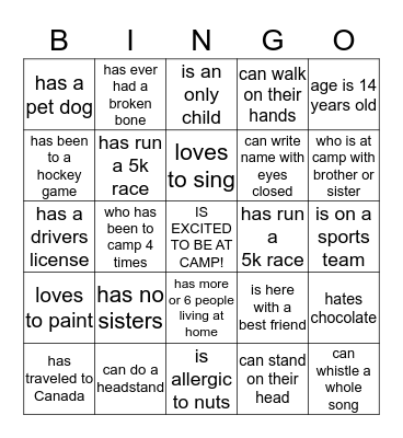 Find someone who.... Bingo Card