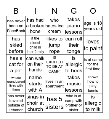 Find someone who.... Bingo Card