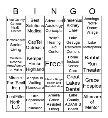 SENIOR DAY BINGO Card