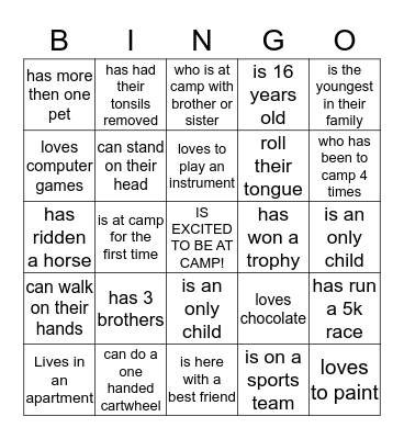 Find someone who.... Bingo Card