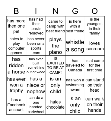 Find someone who.... Bingo Card