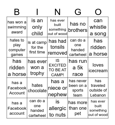 Find someone who.... Bingo Card