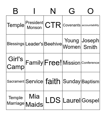YOUNG WOWEN'S Bingo Card