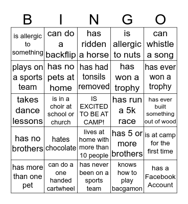 Find someone who.... Bingo Card