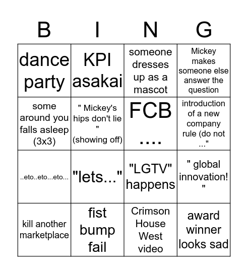 ass-backwards bingo - vol 1 Bingo Card
