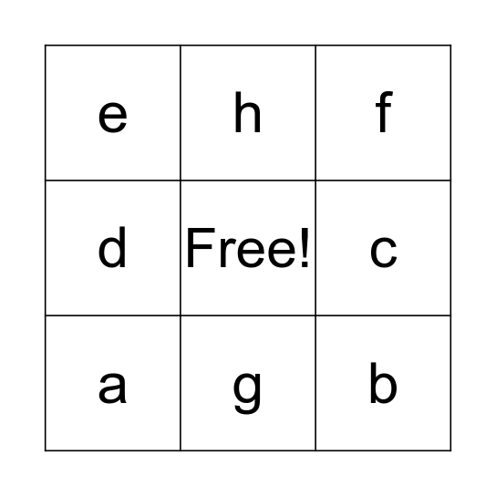 ABC BINGO Card