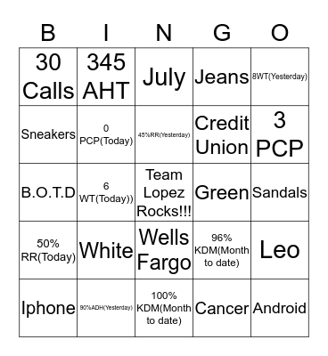 The Dragon's Bingo  Bingo Card