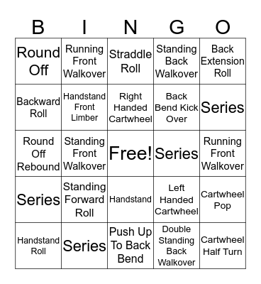 Tumbling Bingo - Level 1 Bingo Card