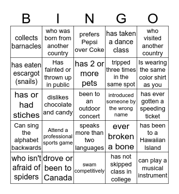 AIChE Spring Mixer 2017 Bingo Card