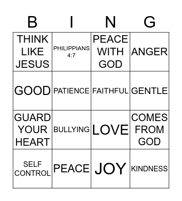 THE PRAYER OF FAITH Bingo Card