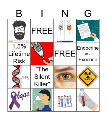 Pancreatic Cancer Bingo Card