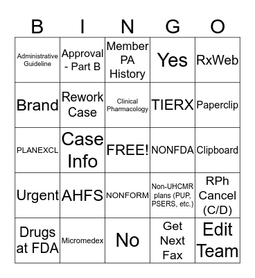 Clinical References/Guidelines/Verbiage/PAS Bingo Card