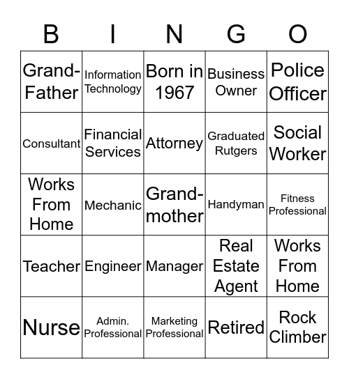 Aaron's Birthday Bash Bingo Card