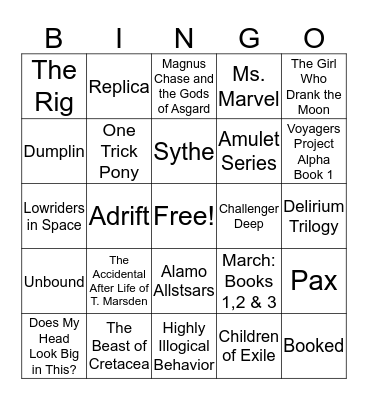 Book Bingo Card