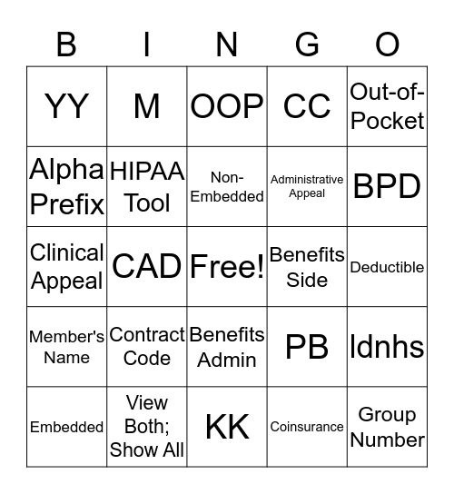 CCB/WGS Bingo Card