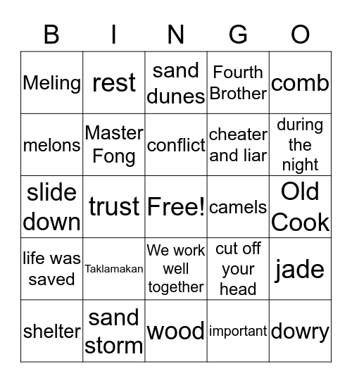 Chengli Bingo Card