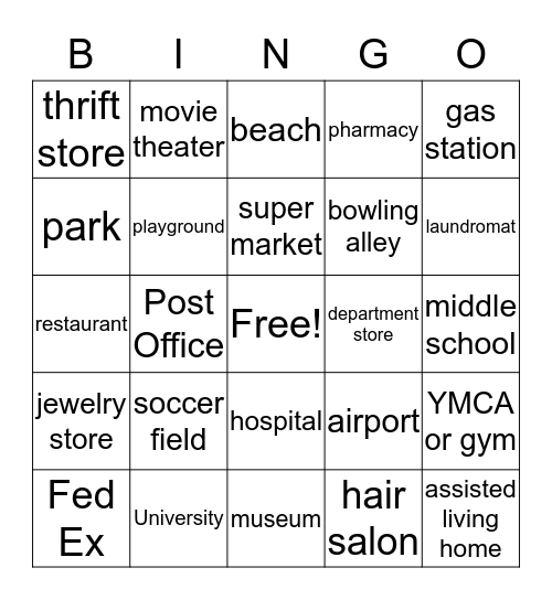 Community Bingo Card