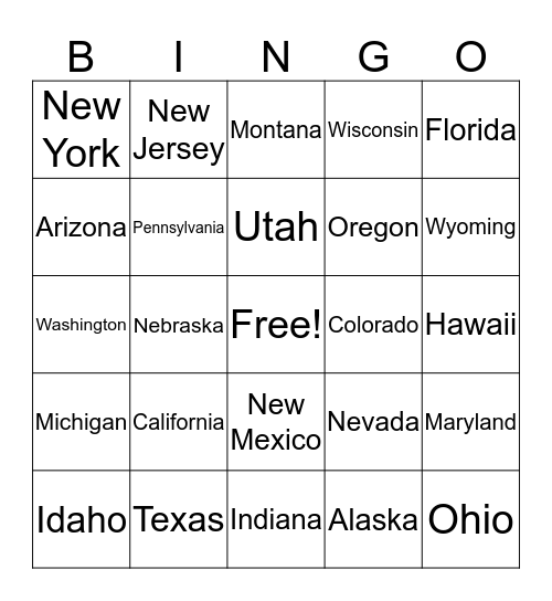 Purple State Bingo! Bingo Card