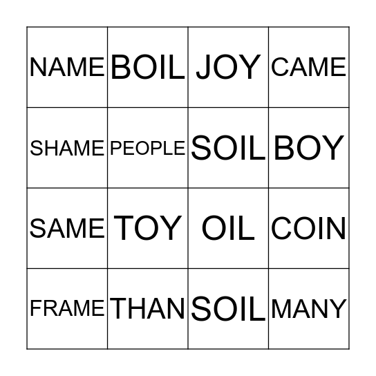 Bingo Card