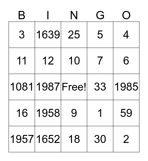 HOERA DESIREE 60 JAAR Bingo Card