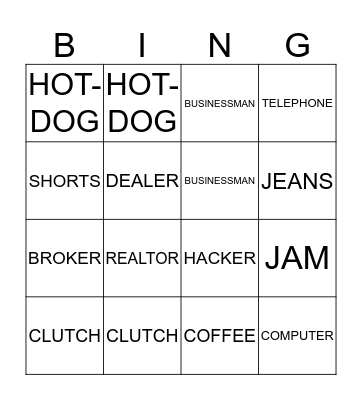 Russian words from English Bingo Card