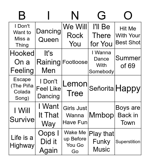 MUSIK BINGO Card