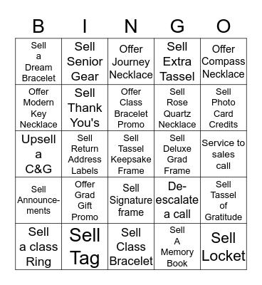 RBO Service2Sales BINGO Card