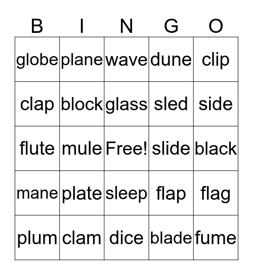 BINGO! GO!GO! Bingo Card