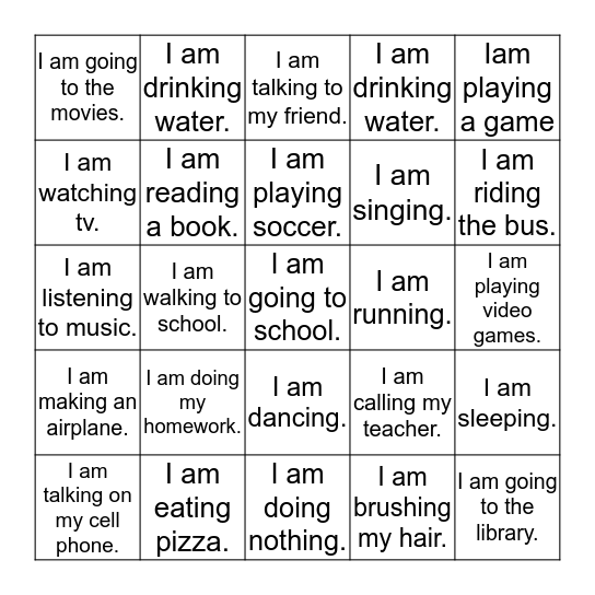 WHAT ARE YOU DOING?? Bingo Card