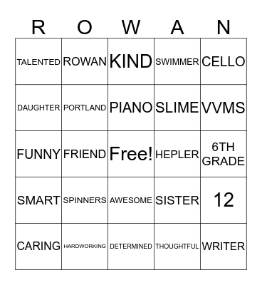 BIRTHDAY BINGO Card