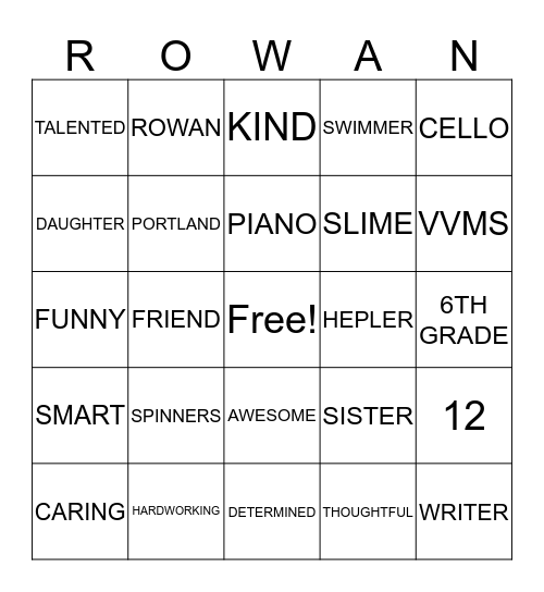 BIRTHDAY BINGO Card