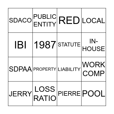 SDPAA Bingo! Bingo Card