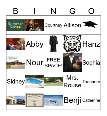 End of the Year BINGO Card