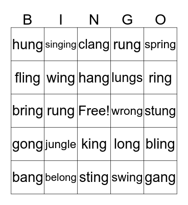 -ng BINGO! Bingo Card