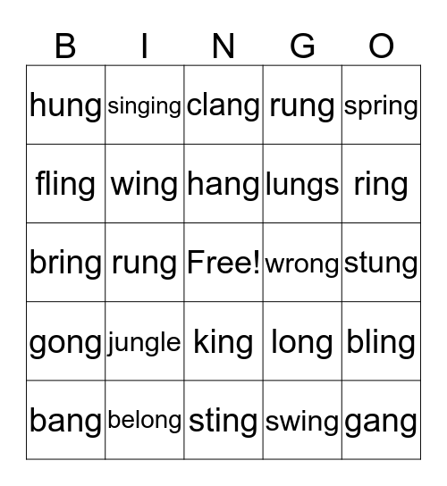 -ng BINGO! Bingo Card