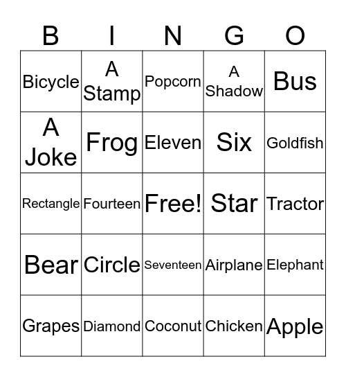 What am I BINGO Card
