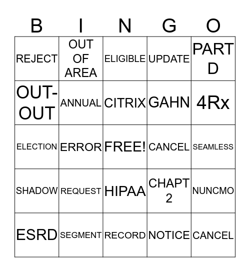 BEMR BINGO - working the day after the 4th! Bingo Card