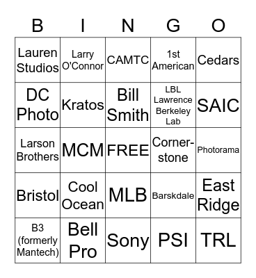 Top 20 Accounts Bingo Card