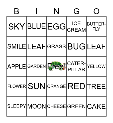 Hungry Caterpillar Bingo Card
