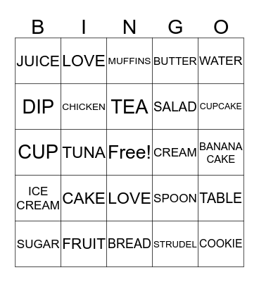 TEA & TREATS FOR MOM Bingo Card