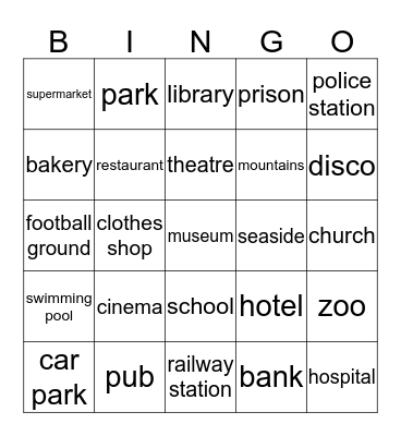 City Bingo Card