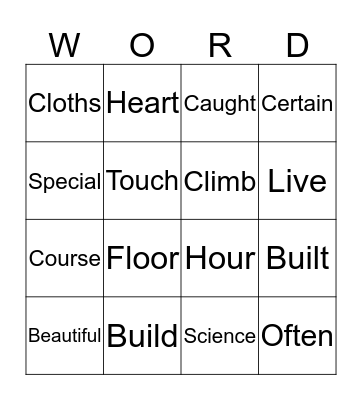 Sight Words (124)  Bingo Card