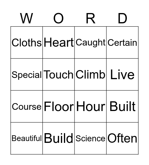 Sight Words (124)  Bingo Card