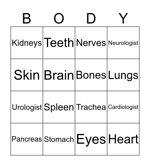 Health Bingo Card
