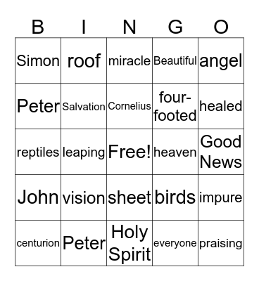 ACTS FACTS Bingo Card