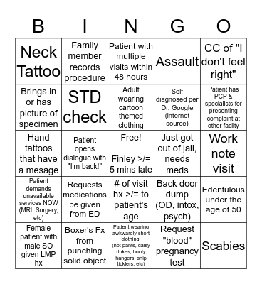 WT Bingo, Part Duex Bingo Card