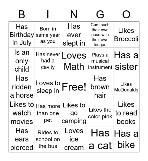 Team Genesis - Juv Bingo Card