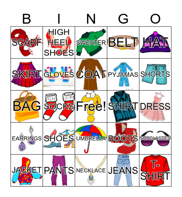 CLOTHES BINGO Card