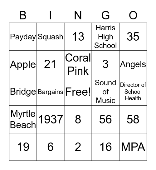 Betty's Bingo Card