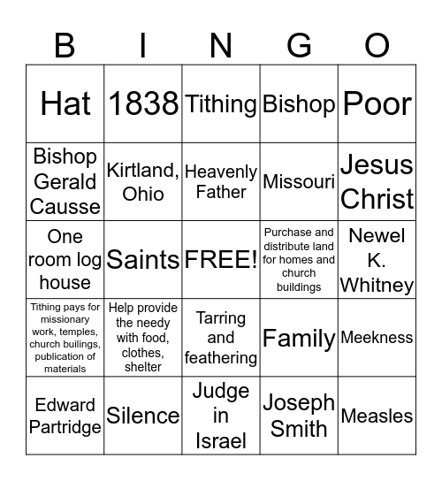 Valiant 8 Lesson 17 Bingo Card